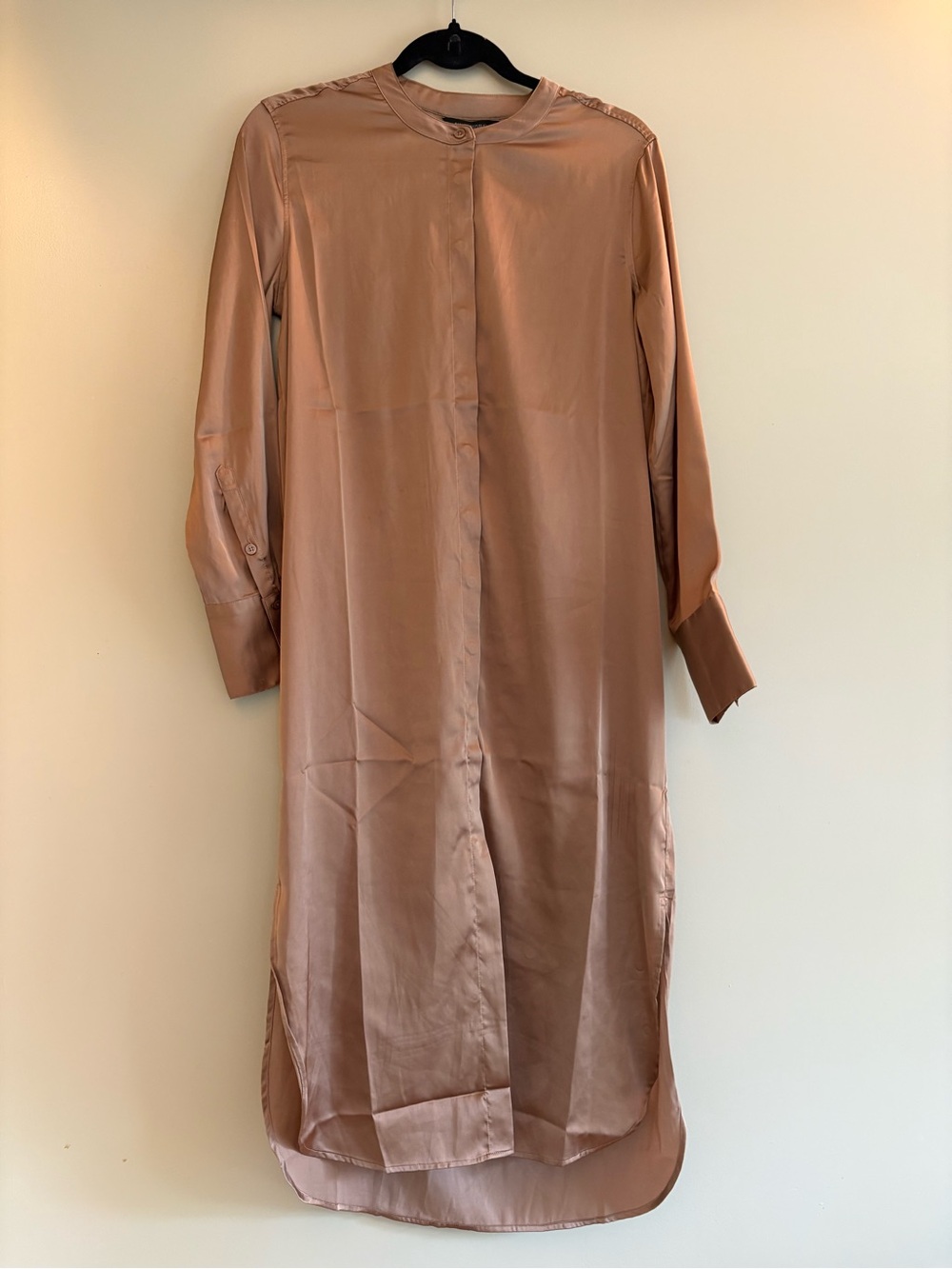 Banana Republic Longline Button-Down Shirt in Dusty Rose
